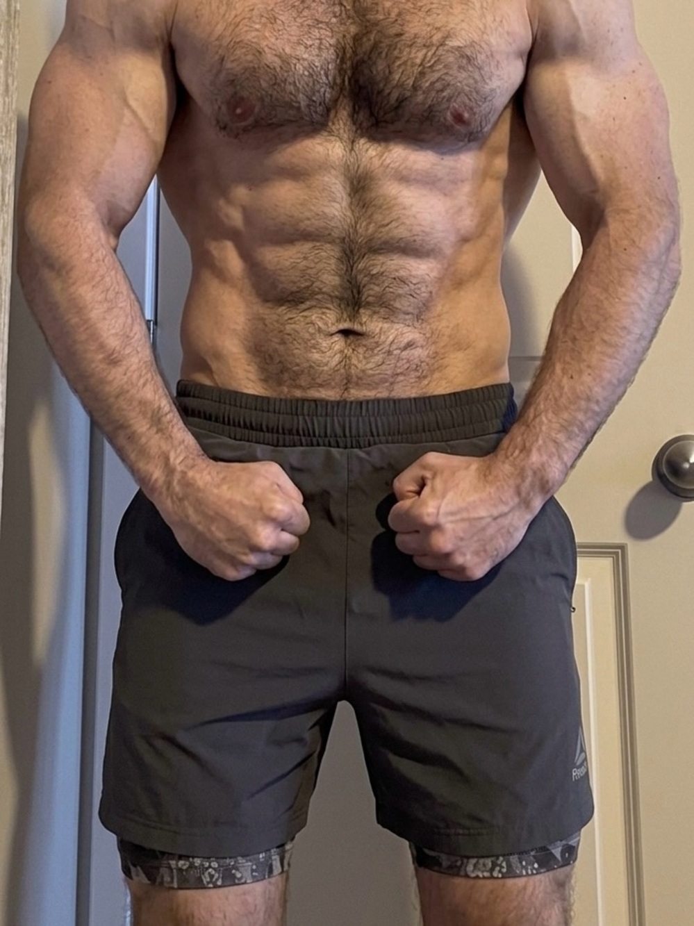 Men's Dark Olive Double-Layer Lined Active Shorts